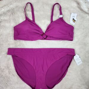 Time and Tru Womens Swimsuit Bikini Purple Size 3X New 2 Piece w/ Boning